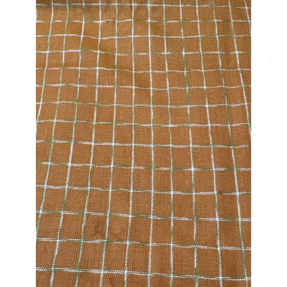 Orange Checkered Fabric Piece 16x32" Cotton Material for Sewing Crafts Quilting